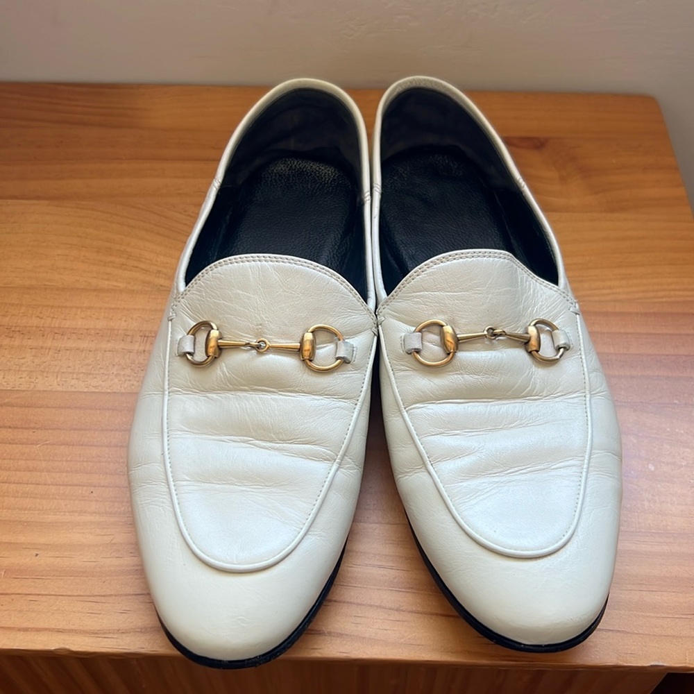 GUCCI Brixton Leather Horsebit Loafers